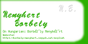 menyhert borbely business card